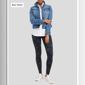 SPANX High Rise Matte Camouflage Faux Leather Leggings